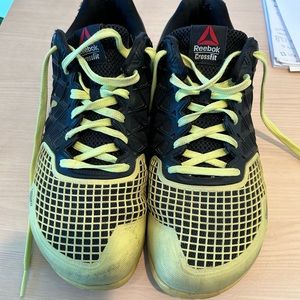 Men’s reebok nano 4.0 black yellow size 11.5, 11.5m crossfit HIIT